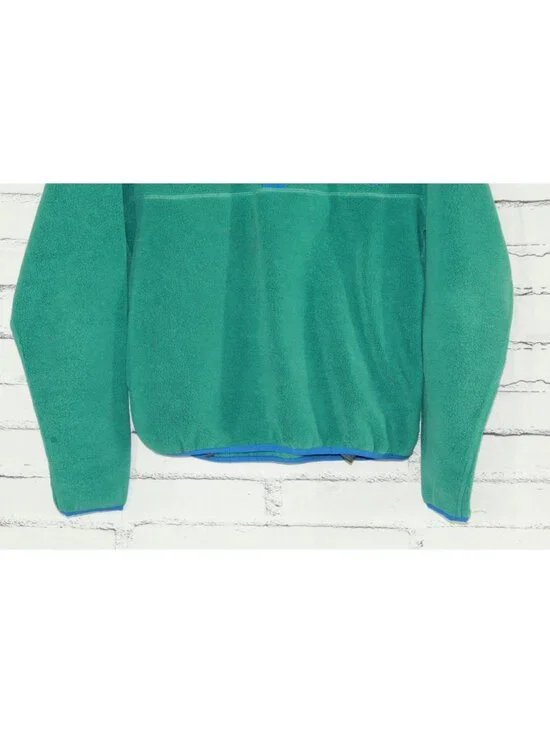 LL Bean Classic Snap Fleece Pullover Sweater Outdoor Athletic Green XS - Picture 4 of 11